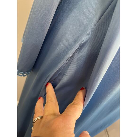 Vanity Fair Vintage Blue Nylon Nightgown & Robe Set Long Maxi Size 34 - Picture 6 of 13
